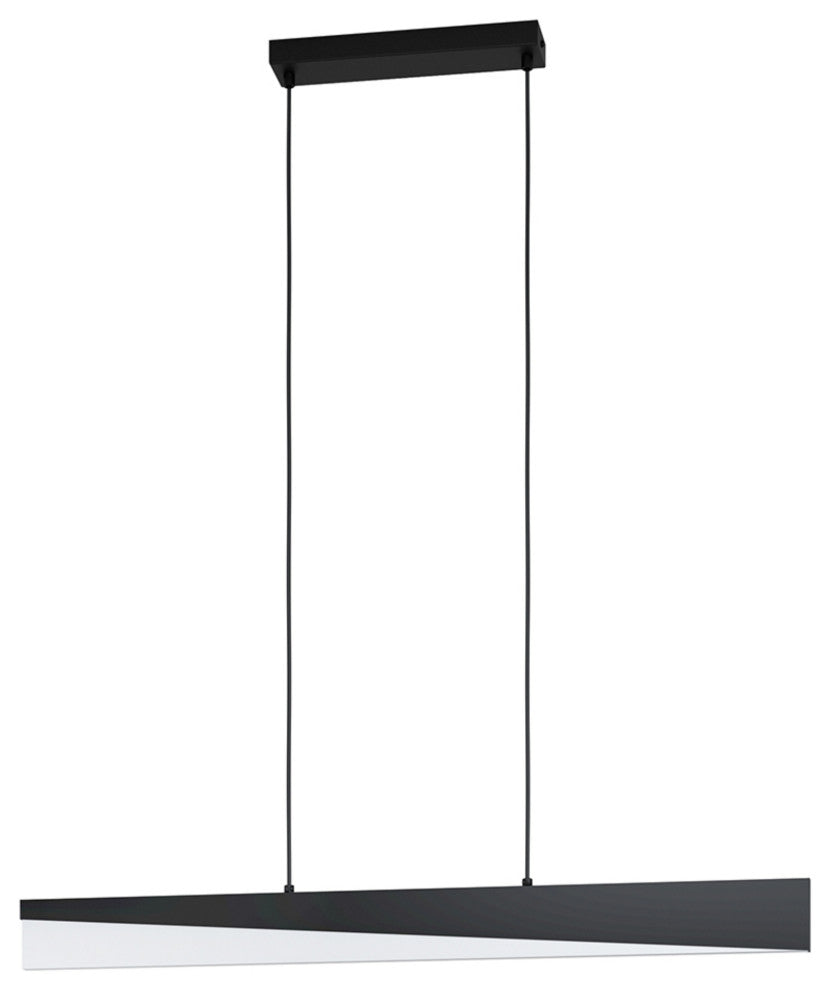 Isidro Pendant, Integrated LED, Structured Black, White Acrylic Shade
