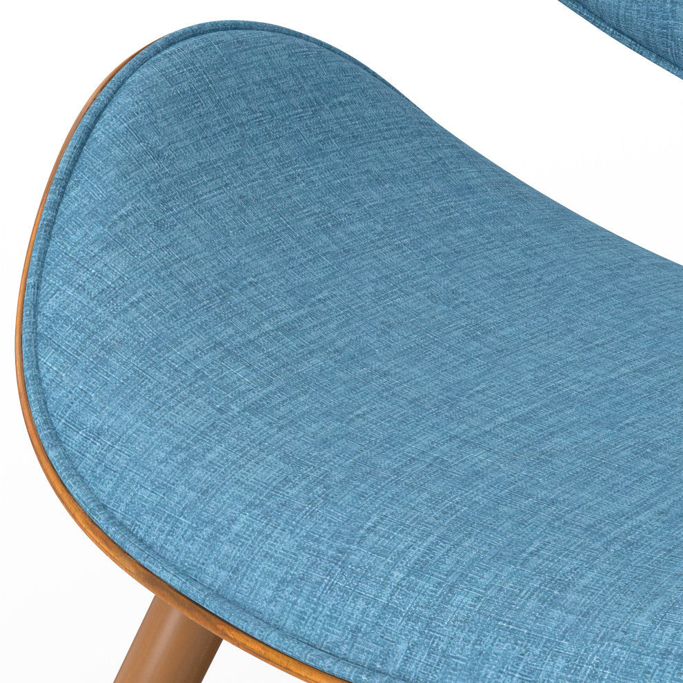 Marana Dining Chair in Blue Linen Look Fabric