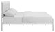 Modern Contemporary Full Size Vinyl Bed Frame, White Faux Leather