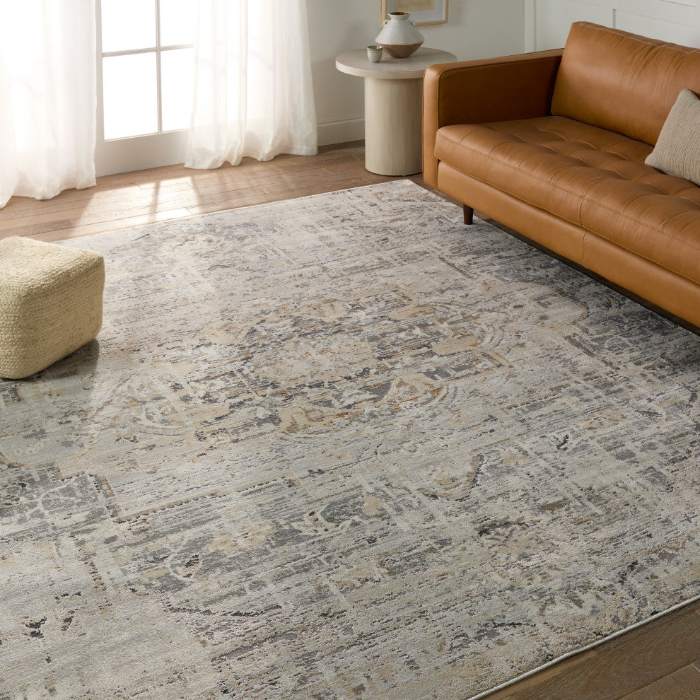 Jaipur Living Lazuli Medallion Gray/ Tan Area Rug 7'10"X10'