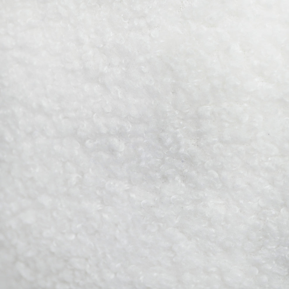 Boba Round Pillow, Cream Vegan Shearling, 9"