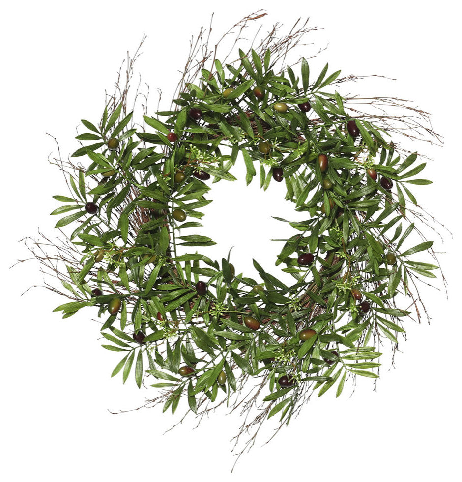 24" Green Olive Leaf Wreath