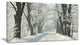 Country Road Between Foggy Trees, Large Forest Canvas Art Print, 32"x16"