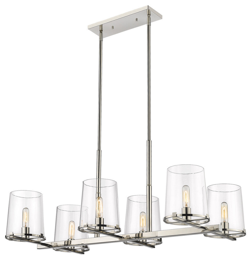 Z-LITE 3032-6L-PN 6 Light Chandelier, Polished Nickel