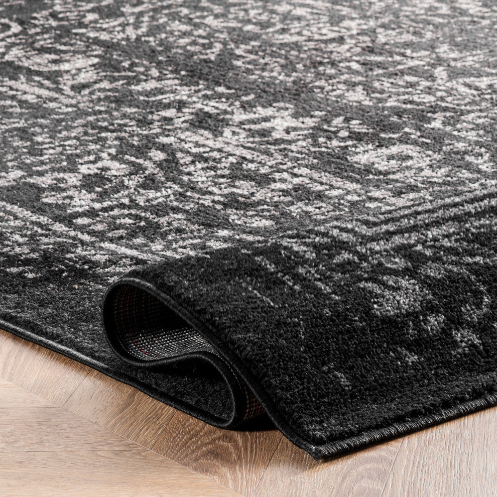 Nuloom Ring Around The Rosette Area Rug, Black 2'6" x 12'
