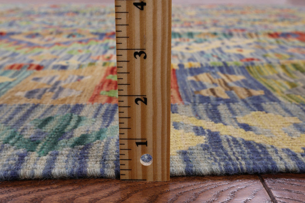 5' 11" X 7' 8" Kilim Flat Weave Reversible Rug Q8298