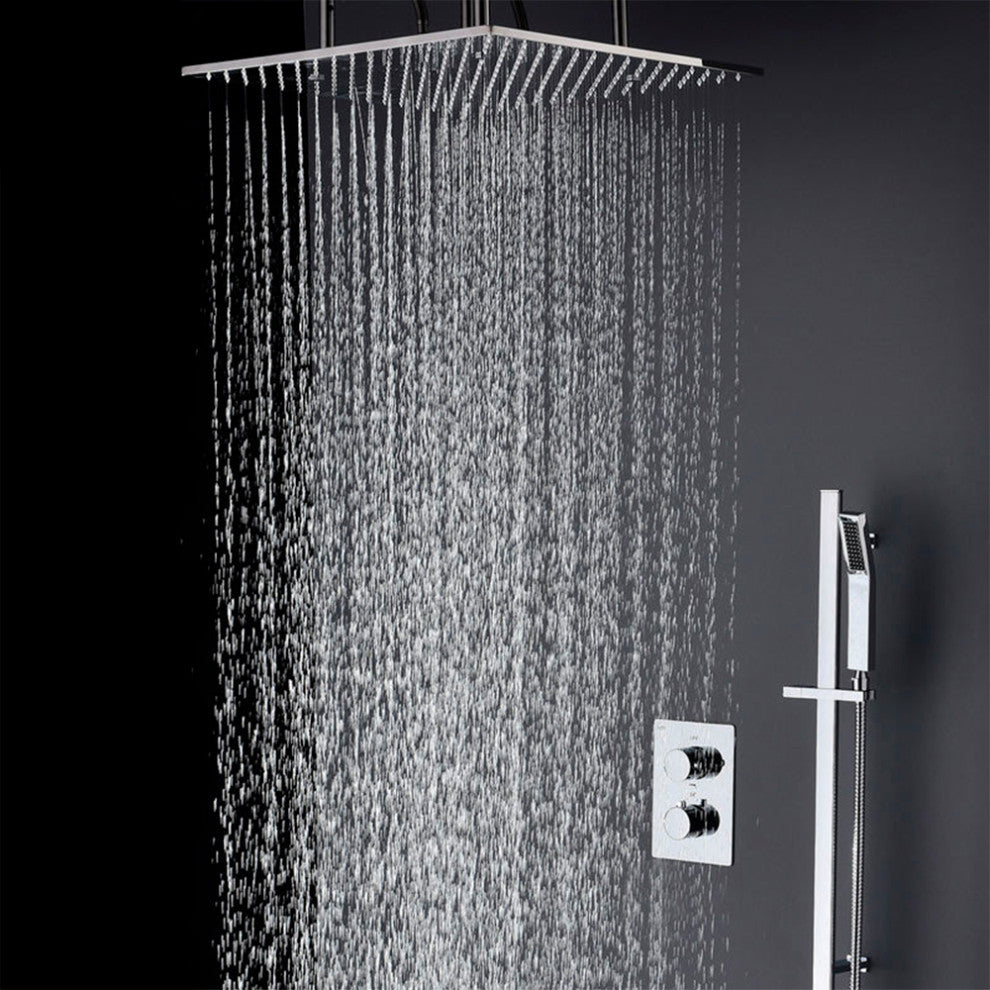 Fontana Sierra Chrome 20 Inch Rainfall Shower Set