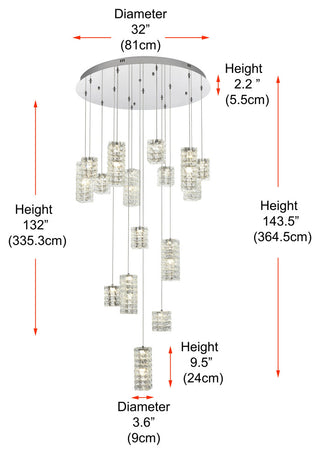 Home Living 32" LED Pendant, Chrome
