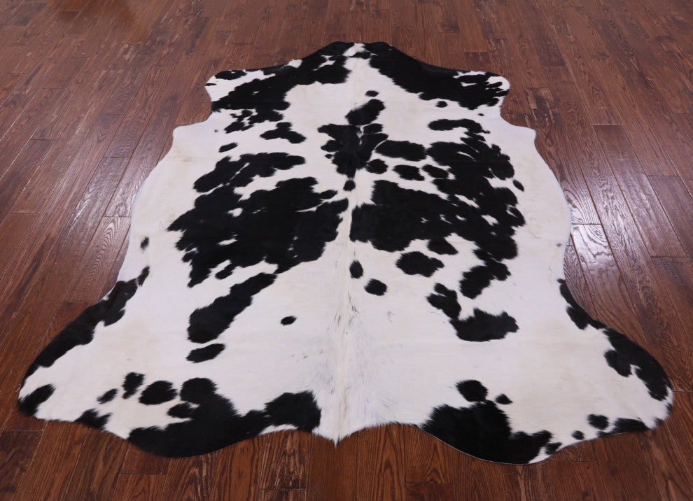 7' 3" X 6' 4" Organic Natural Hair-On Cowhide Area Rug C1460
