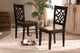 Isidro Contemporary Two-Tone Dark Brown and Walnut Dining Chair, Set of 2