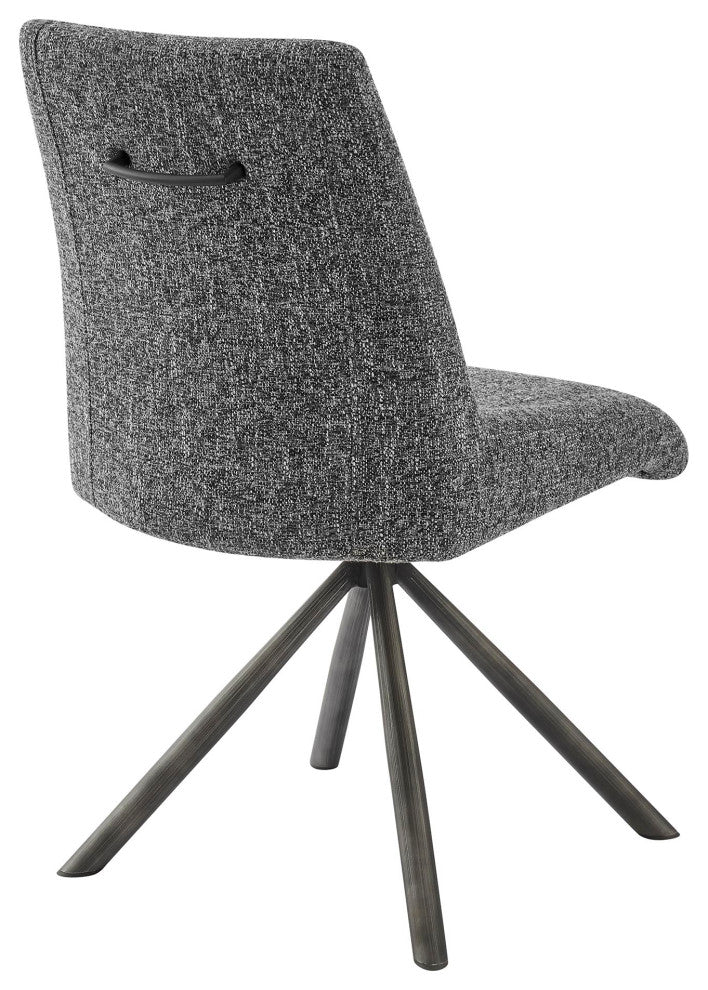 Viona Fabric Swivel Dining Side Chair, Set of 2, Blazer Dark Gray