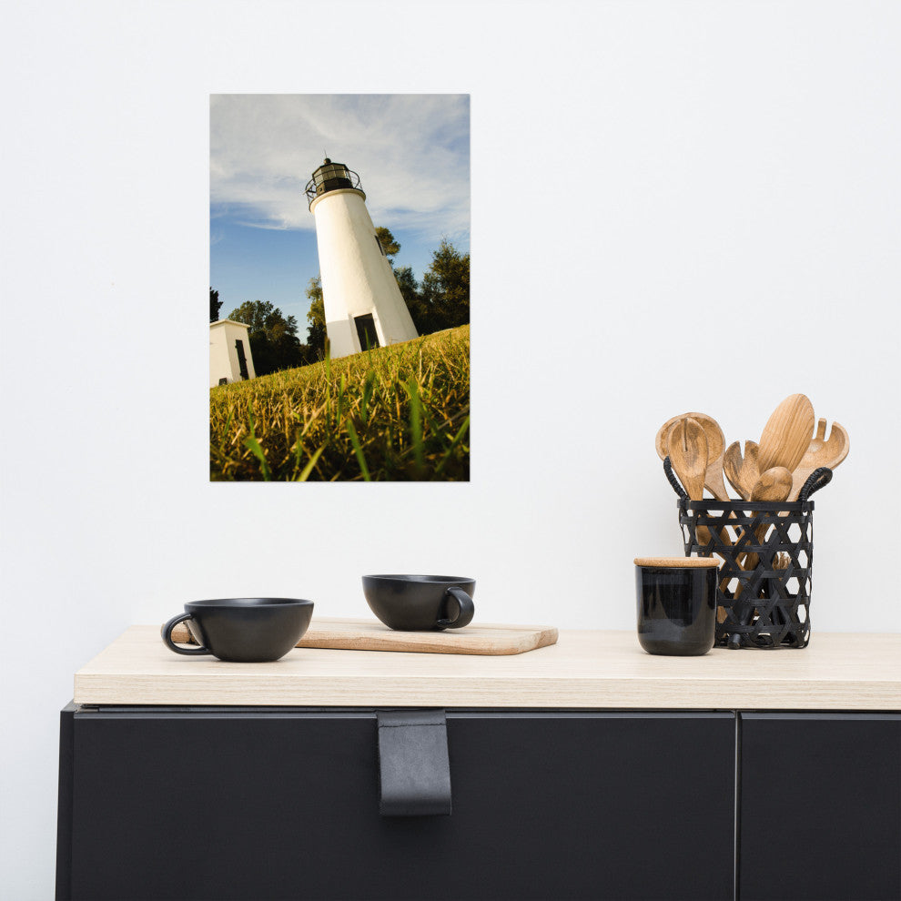 Turkey Point Lighthouse Landscape Photo Unframed Wall Art Print, 12" X 18"