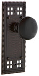Craftsman Plate Privacy Black Porcelain Knob, Timeless Bronze