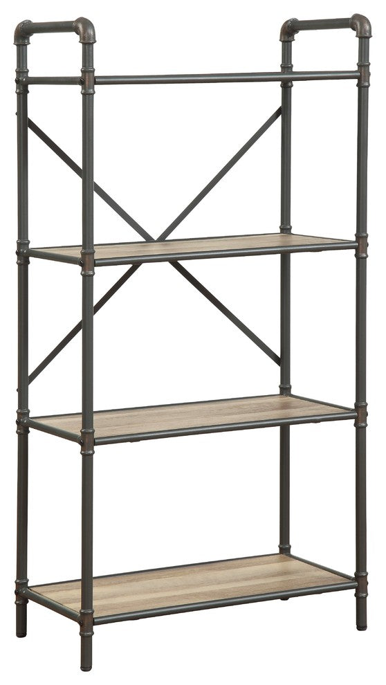 ACME Itzel Bookshelf, Sandy Gray and Oak