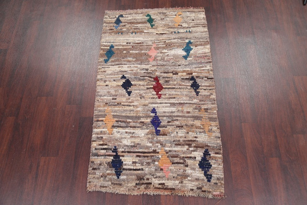 Consigned, Gabbeh Hand-Knotted Persian Novelty Oriental Area Rug Wool, 5'5"X3'2"