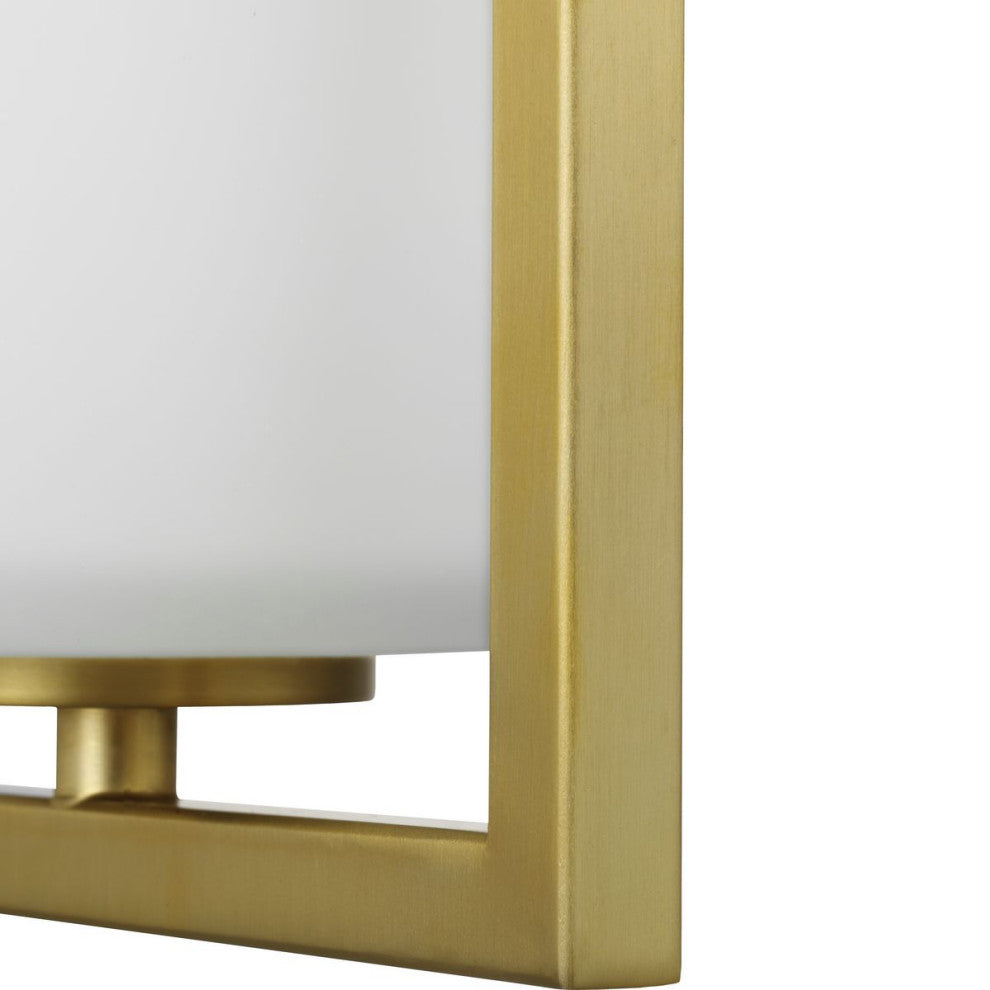 Vertex Collection One-Light Brushed Gold Etched White Semi-Flush Mount Light