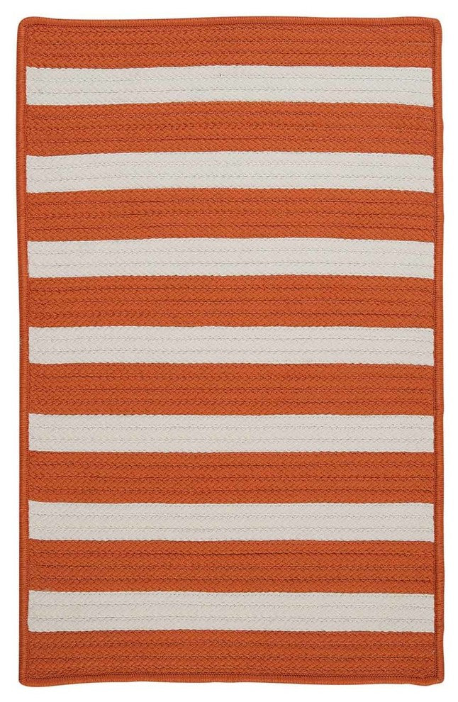 Stripe It TR19 Tangerine Indoor/Outdoor Area Rug, Rectangular 8'x11'