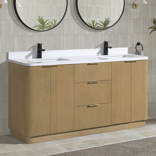 Ari Kitchen and Bath Calamigo 60" Freestanding Bathroom Vanity Oak