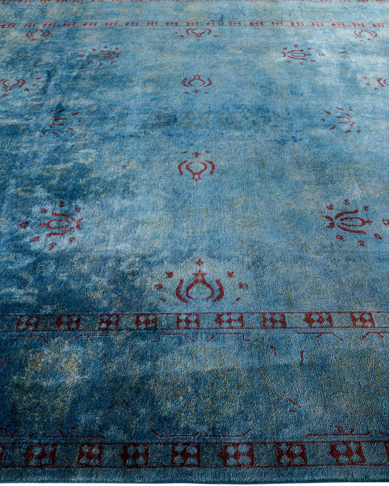 Fine Vibrance, One-of-a-Kind Hand-Knotted Area Rug Blue, 8' 0" x 9' 11"