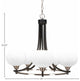 Paramount 5-Light Chandelier, Matte Black & Brushed Nickel, 7" White Muslin