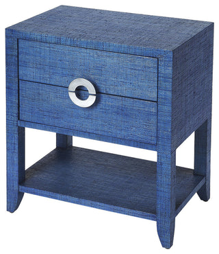 Amelle Blue Raffia End Table, 4357361