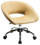 Benzara BM288107 Modern Office Chair, Vegan Faux Leather, Rolling Wheels, Beige
