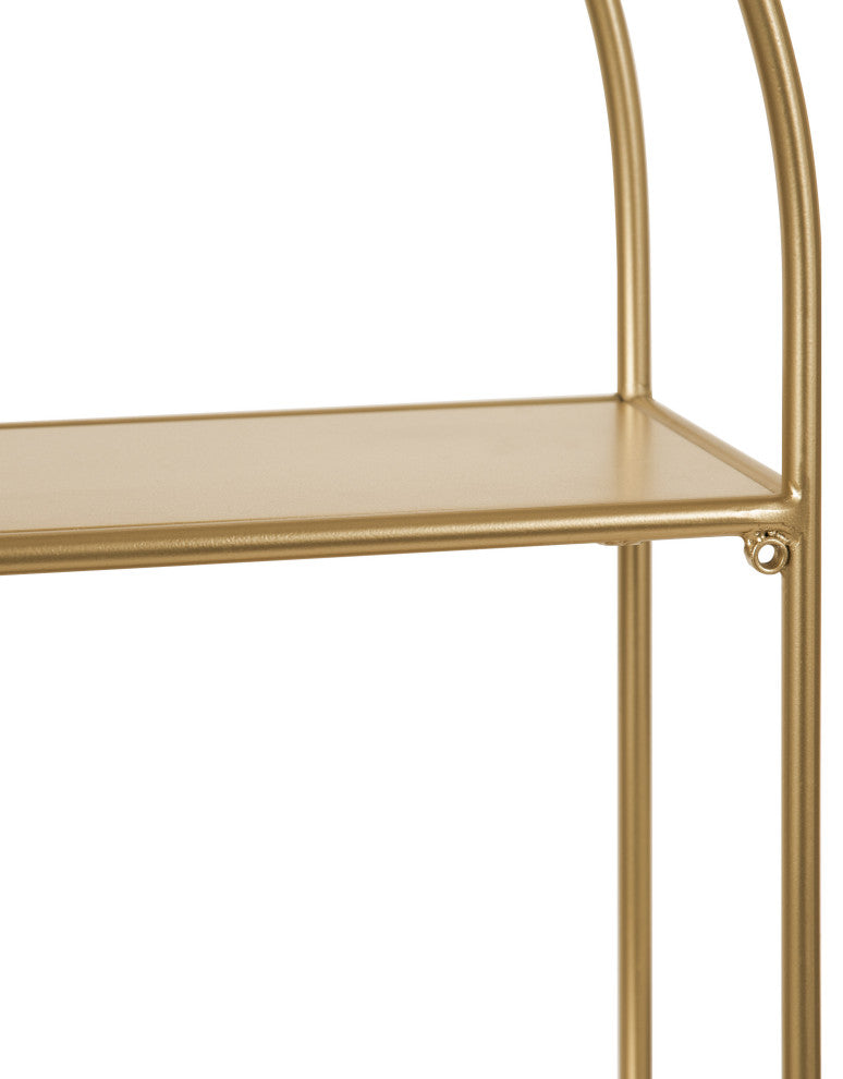 Monroe Metal Arch Shelf, Gold, 18"x31"