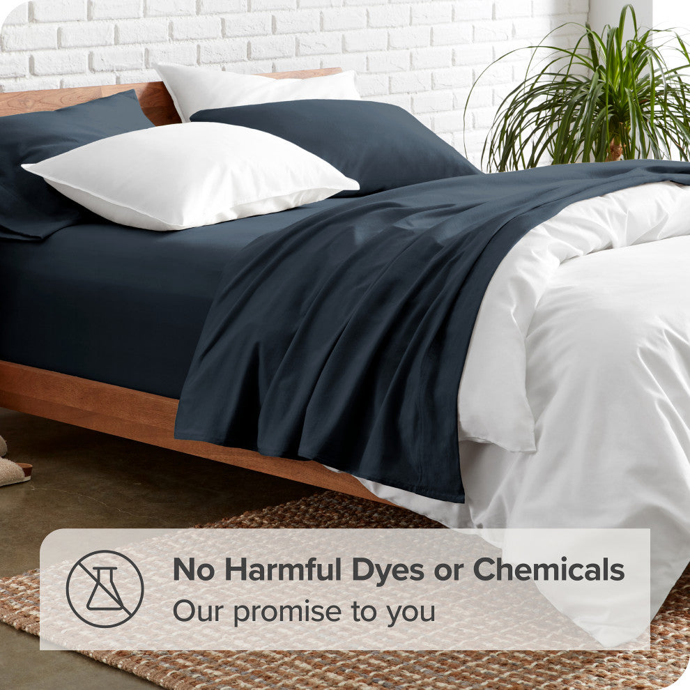 1800 Microfiber Sheet Set, Midnight Blue, Split King