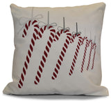 Candy Canes Pillow, Gray, 18"x18"