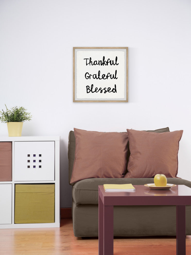 "Grateful and Blessed" Framed Painting Print, 18x18