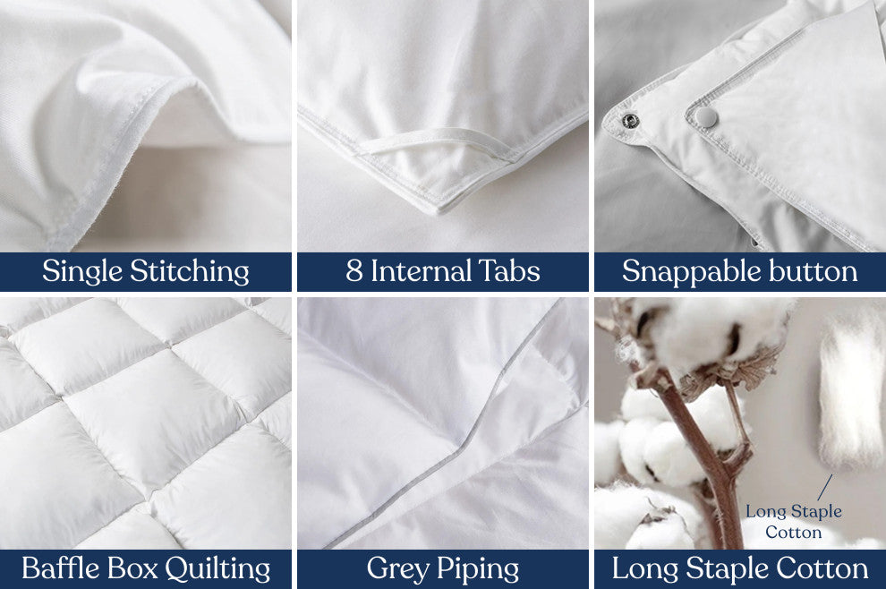 Delara 3IN1 Customizable Wool Duvet 100% Organic Cotton Shell, Twin, 68"x86"