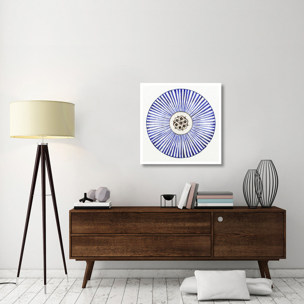 "Blue Striped Bowl" Paper Print 13th Century Persian Artisan, 32"x32"