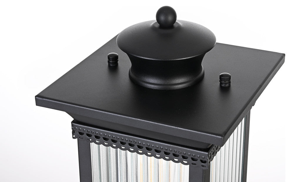 Home Living 7.5" Outdoor Post Light, Black