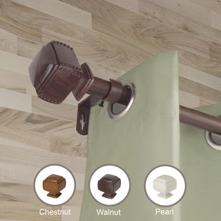 Cordell 1" Diameter Curtain Rod, Dark Walnut, 66-120"