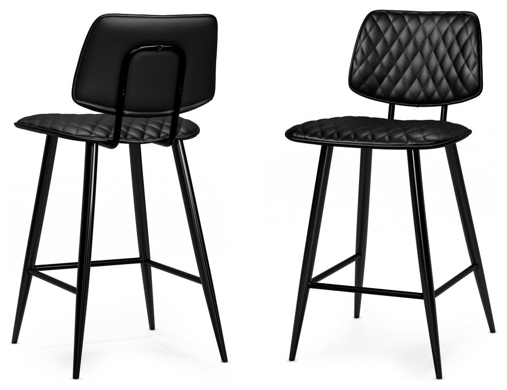Raya Counter Height Stool, Set of 2, Black