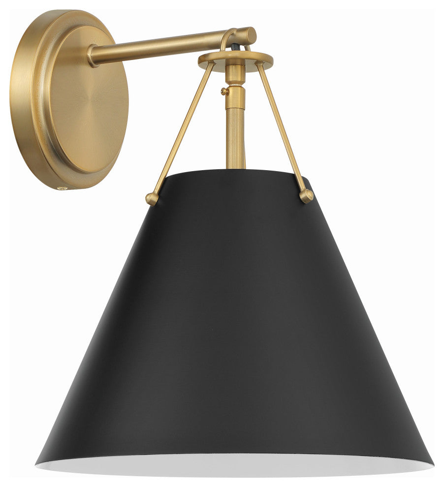 Crystorama Xavier 1 Light Vibrant Gold Task Sconce