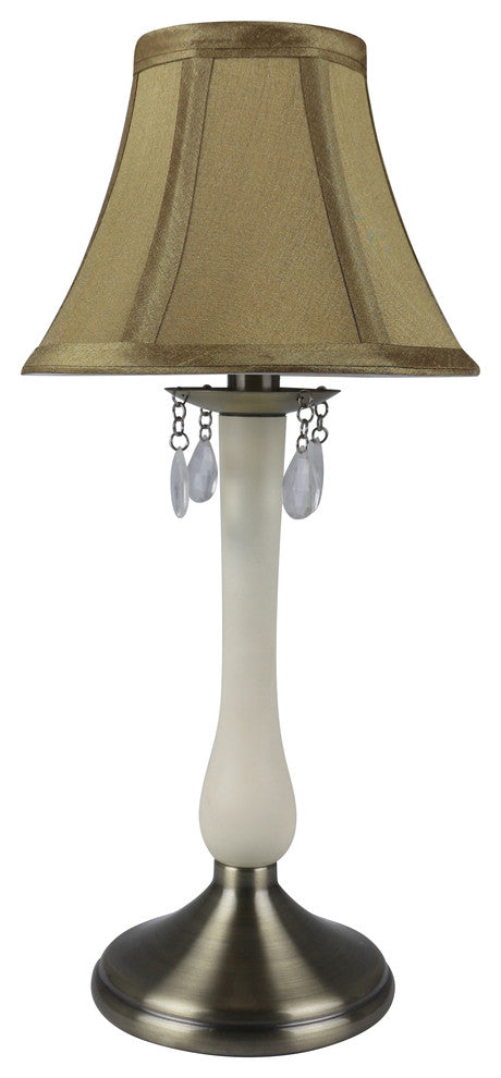 Perlina Accent Lamp, Antique Brass and Cream Base with Crystal Accent