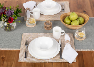 Loma Rattan Rectangular Placemat, Set of 2 Pieces, Latte
