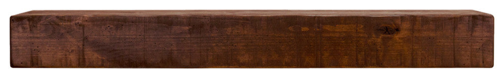 Rustic Fireplace Mantel, Mahogany, 60" L X 5.5" H X 6.25" D