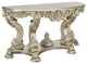 Traditional Sofa Table, Antique Gold
