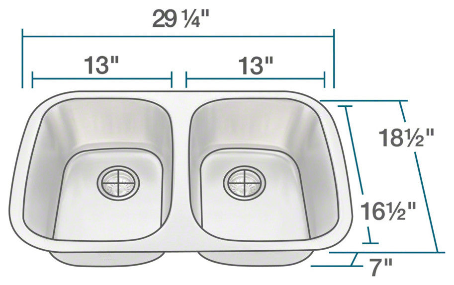 P015-18 Double Bowl Stainless Steel Sink