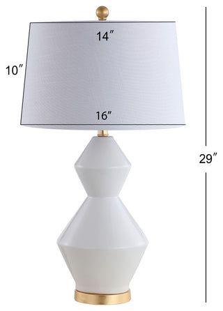 Alba 29" Geometric Ceramic and Metal LED Table Lamp, Gray