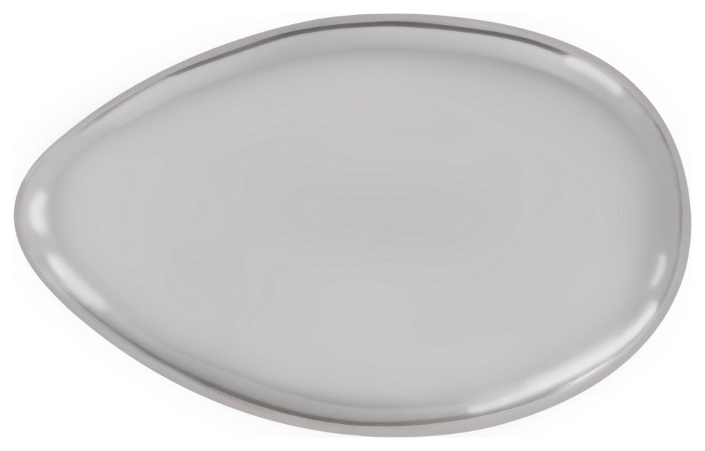 River Stone Coffee Table, Liquid Silver, Small