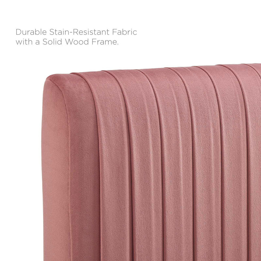 Platform Bed Frame, Twin Size, Velvet, Pink, Modern Contemporary, Bedroom Master