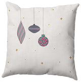 Steel Colored Light Bright Christmas Polyester Throw Pillow, 16"x16"