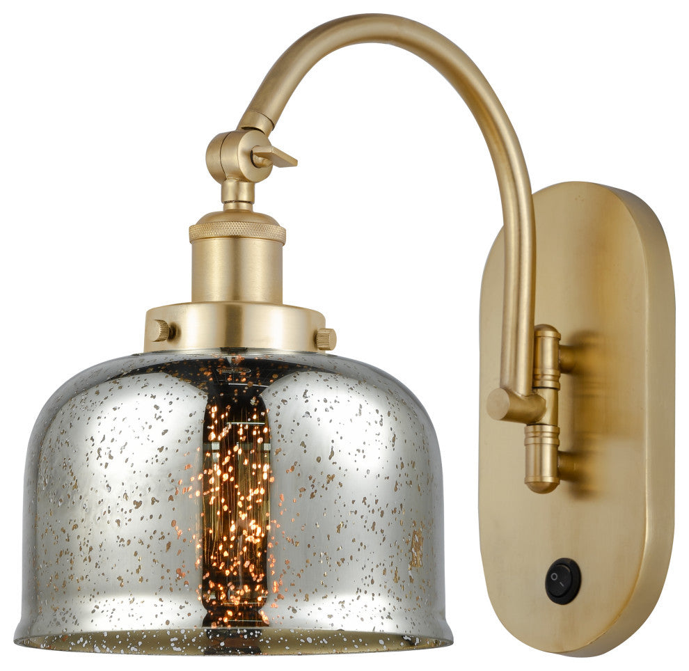 Bell Sconce, Satin Gold, Silver Plated Mercury, Silver Plated Mercury