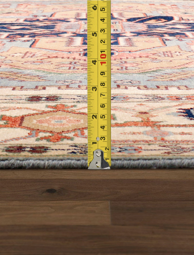 Pasargad Home Serapi Collection Light Blue Wool Area Rug, 10'x14'
