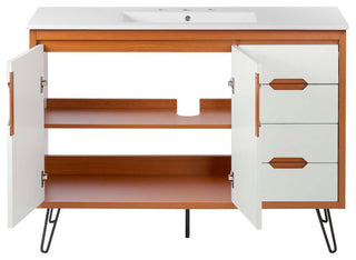 Energize 48" Bathroom Vanity, Cherry White White