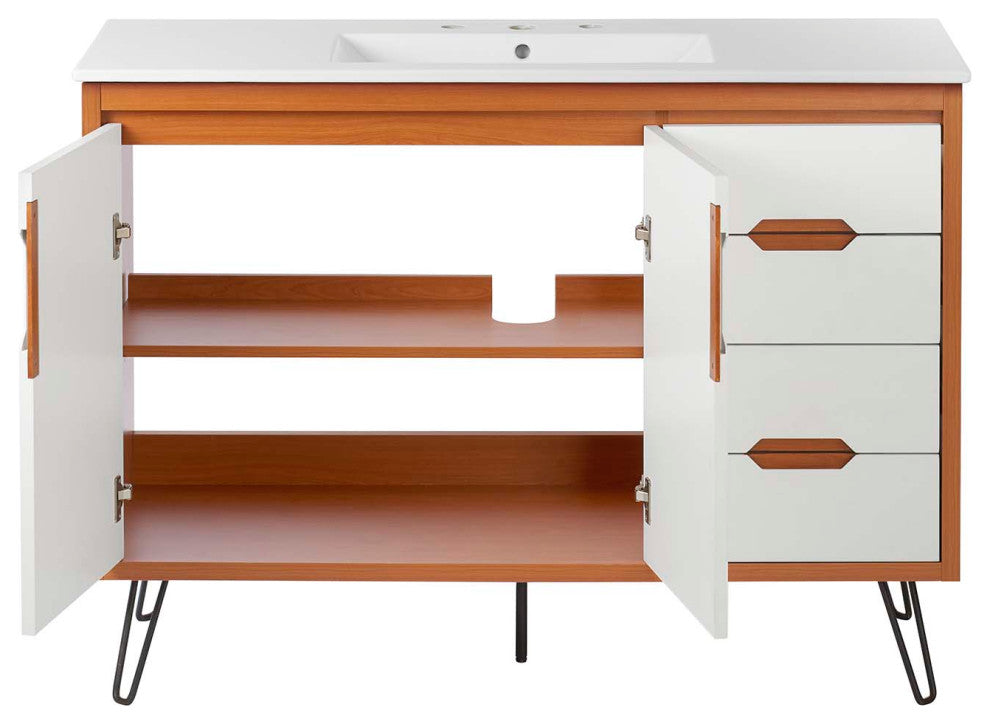 Energize 48" Bathroom Vanity, Cherry White White