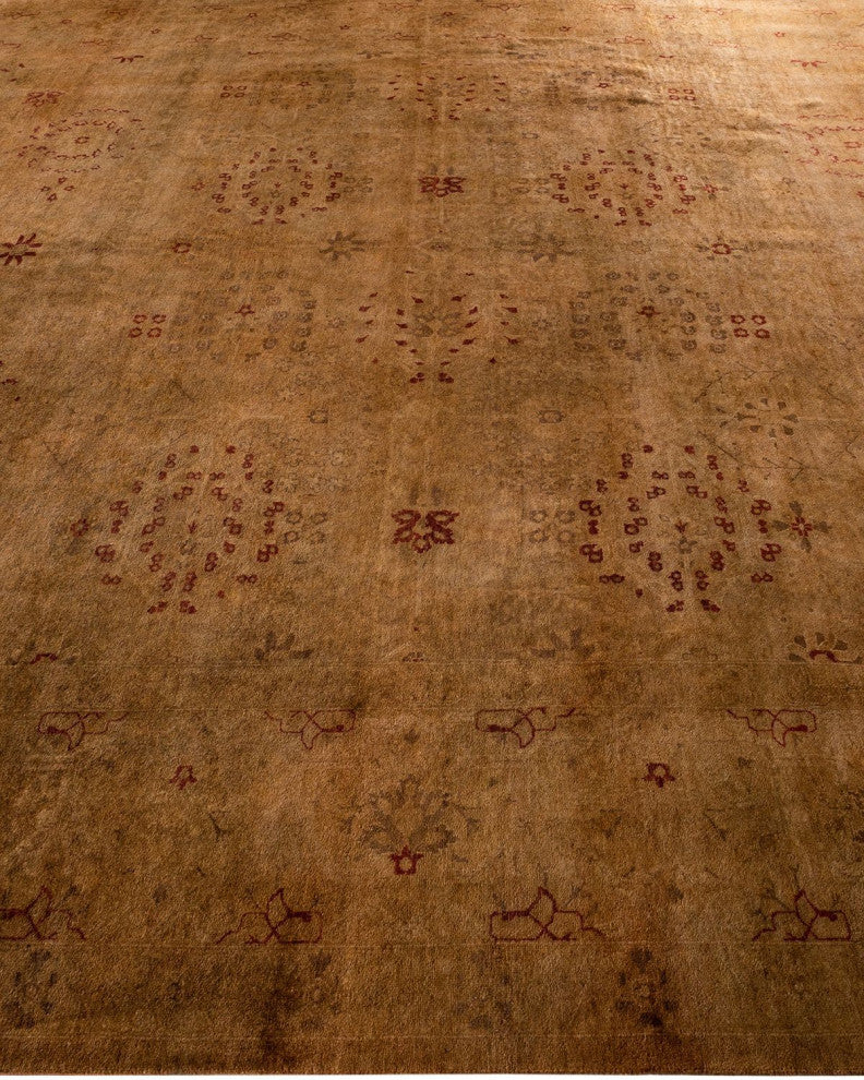 Fine Vibrance, One-of-a-Kind Hand-Knotted Area Rug Gold, 9'1"x12'2"